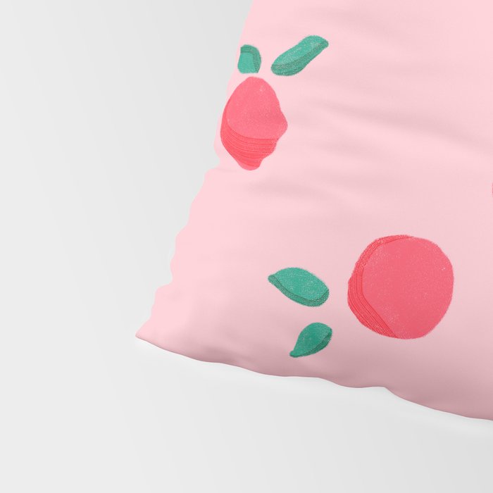Summer Pink Peaches Pattern Pillow Sham Gallery Image 4