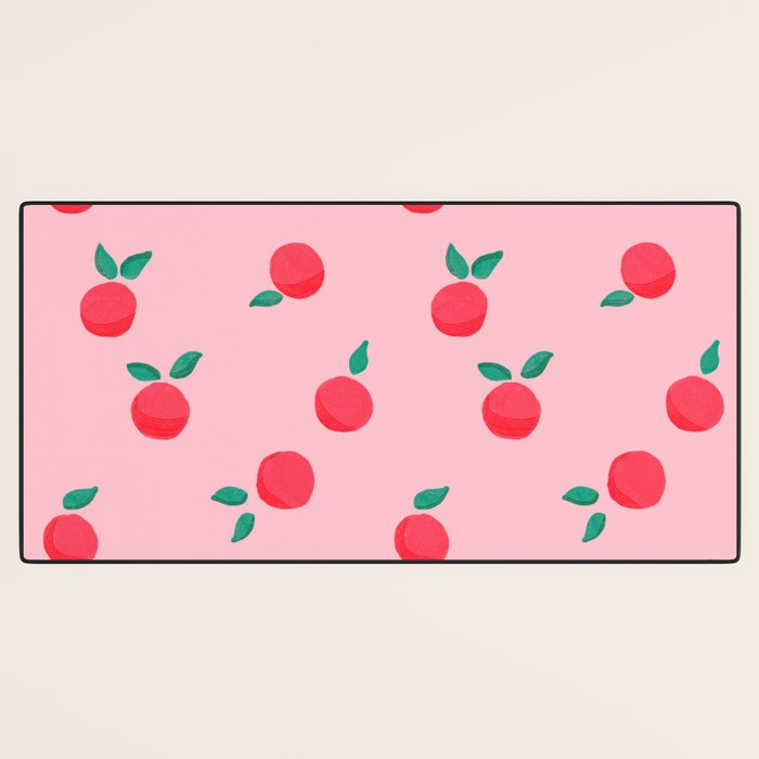 Summer Pink Peaches Pattern Desk Mat Gallery Image 3