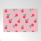 Summer Pink Peaches Pattern Welcome Mat Gallery Image 1