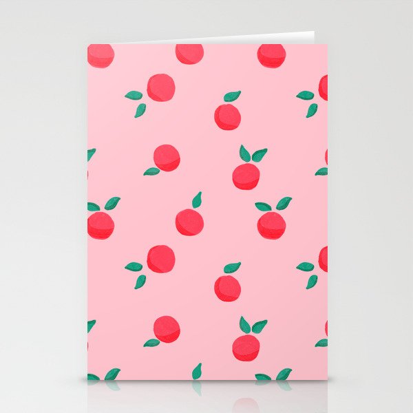 Summer Pink Peaches Pattern Stationery Card Gallery Image 2