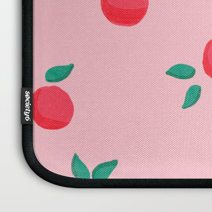 Summer Pink Peaches Pattern Laptop Sleeve Gallery Image 3