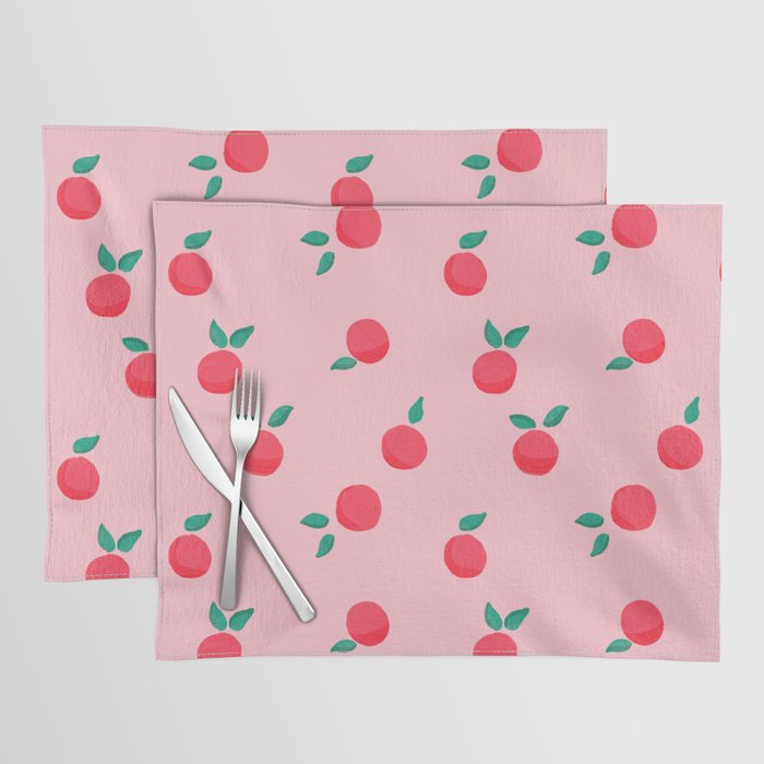 Summer Pink Peaches Pattern Placemat Gallery Image 1
