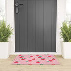 Summer Pink Peaches Pattern Welcome Mat Gallery Image 3