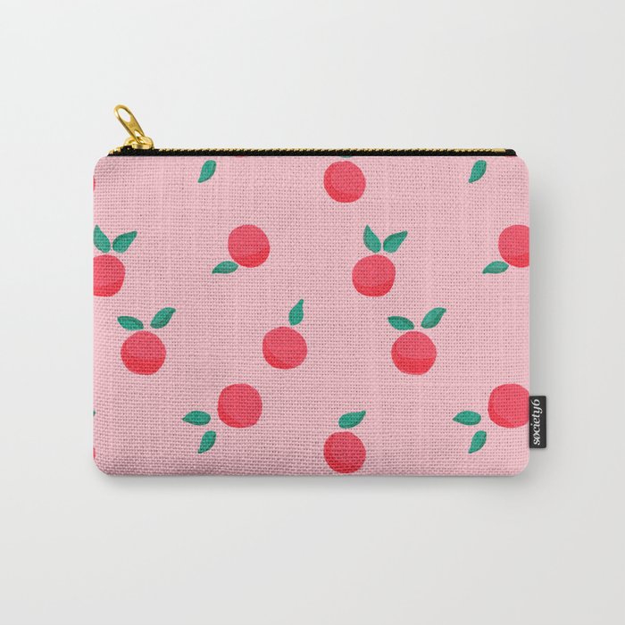 Summer Pink Peaches Pattern Carry All Pouch Gallery Image 1