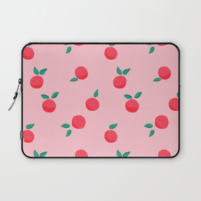 Summer Pink Peaches Pattern Laptop Sleeve Gallery Image 1