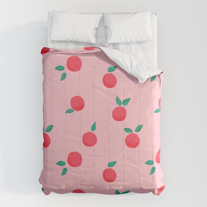Summer Pink Peaches Pattern Comforter Gallery Image 6