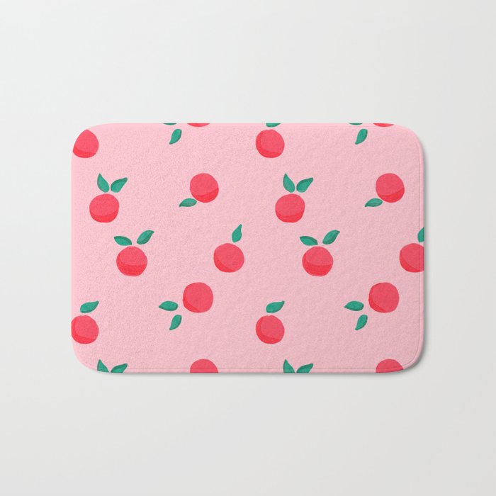Summer Pink Peaches Pattern Bath Mat Gallery Image 1