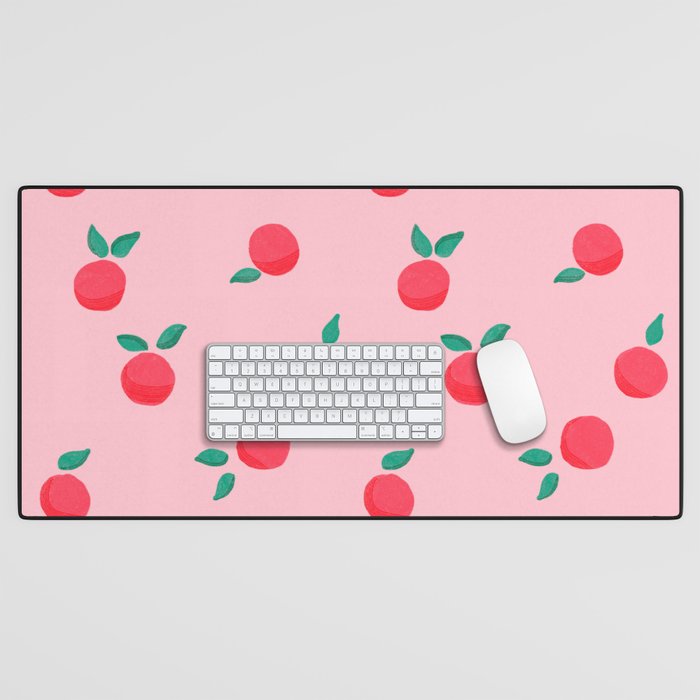 Summer Pink Peaches Pattern Desk Mat Gallery Image 1