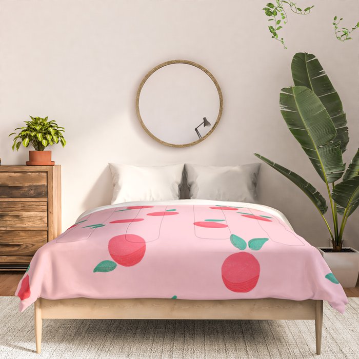 Summer Pink Peaches Pattern Comforter Gallery Image 3
