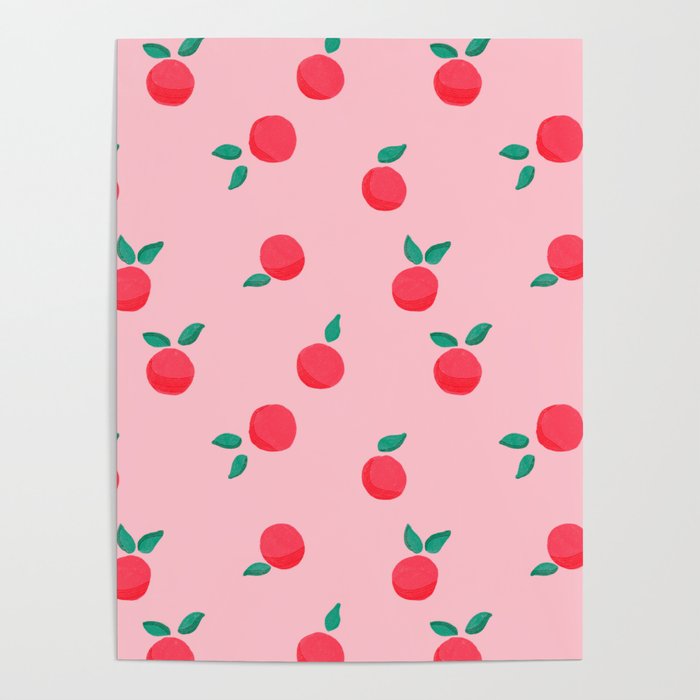 Summer Pink Peaches Pattern Poster Gallery Image 4