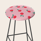 Summer Pink Peaches Pattern Stool Gallery Image 2