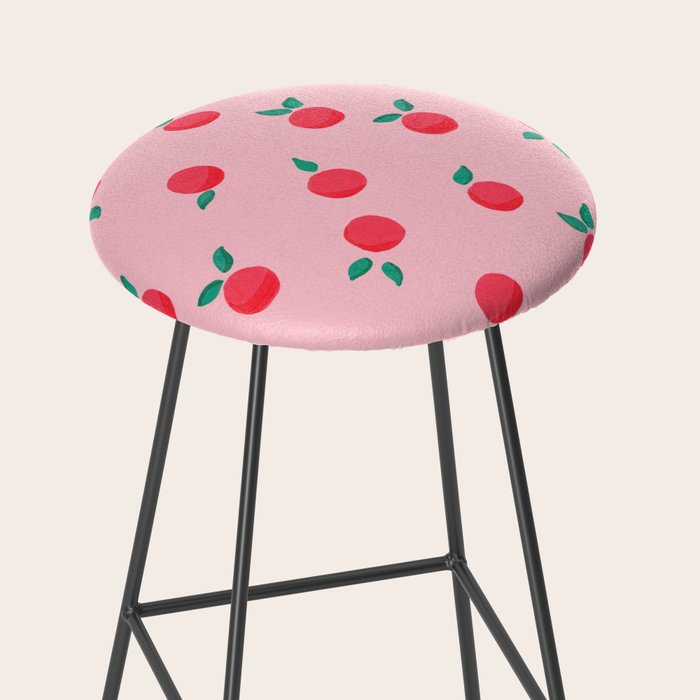 Summer Pink Peaches Pattern Stool Gallery Image 2