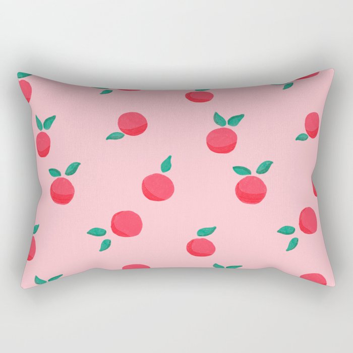 Summer Pink Peaches Pattern Rectangular Pillow Gallery Image 2
