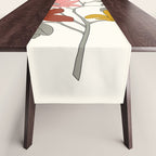 Colorful Minimal Line Art Magnolia Table Runner Gallery Image 1