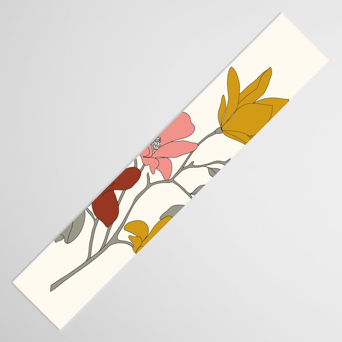 Colorful Minimal Line Art Magnolia Table Runner Gallery Image 3