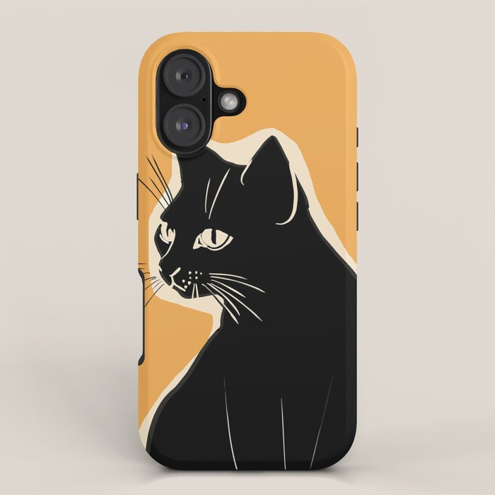Minimalist Black Cat 3 iPhone Case Gallery Image 1