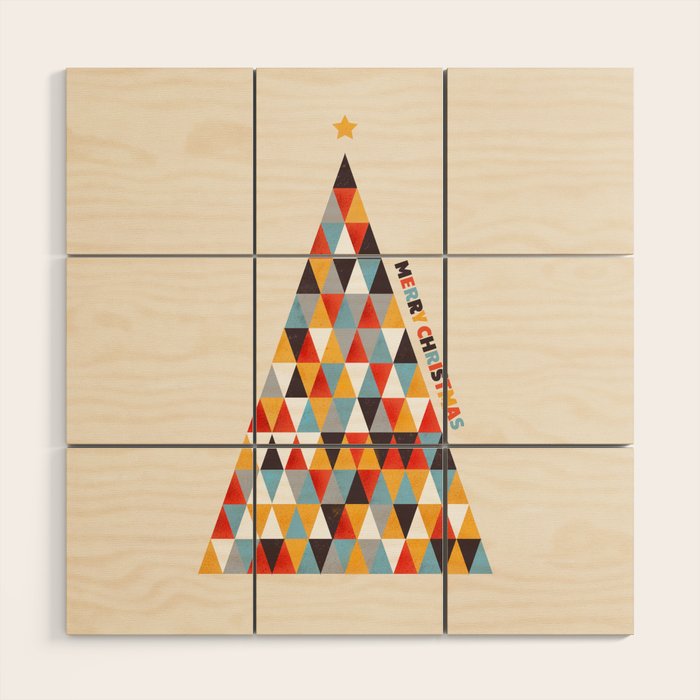 Modern Christmas Tree Wood Wall Art Gallery Image 1