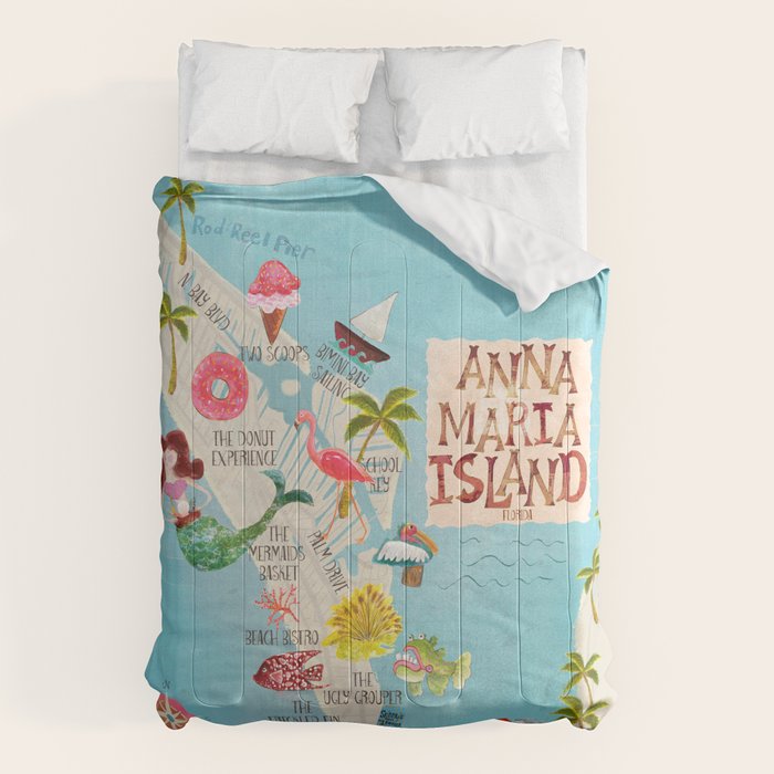Anna Maria Island Map Comforter Gallery Image 6