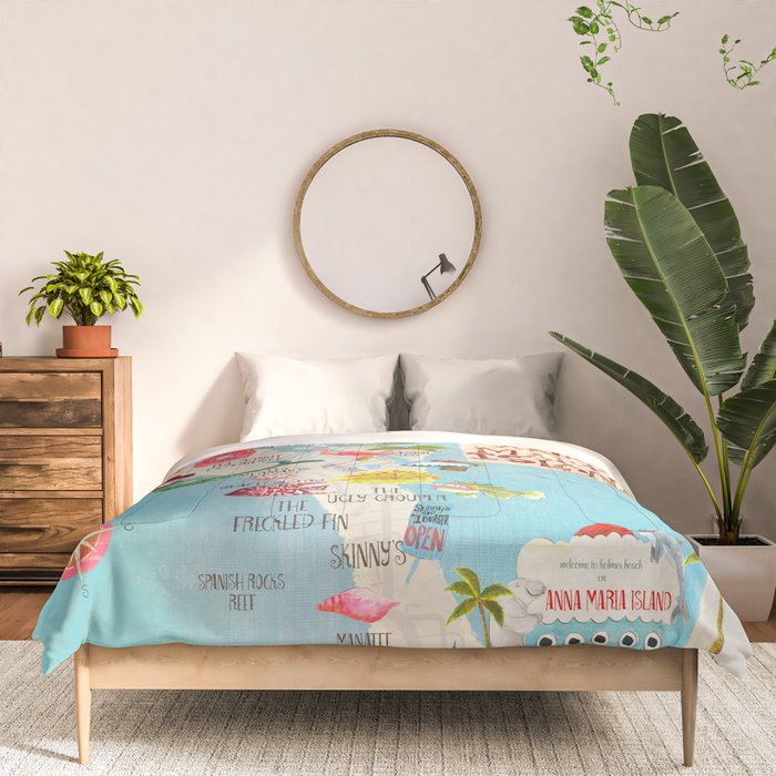 Anna Maria Island Map Comforter Gallery Image 3