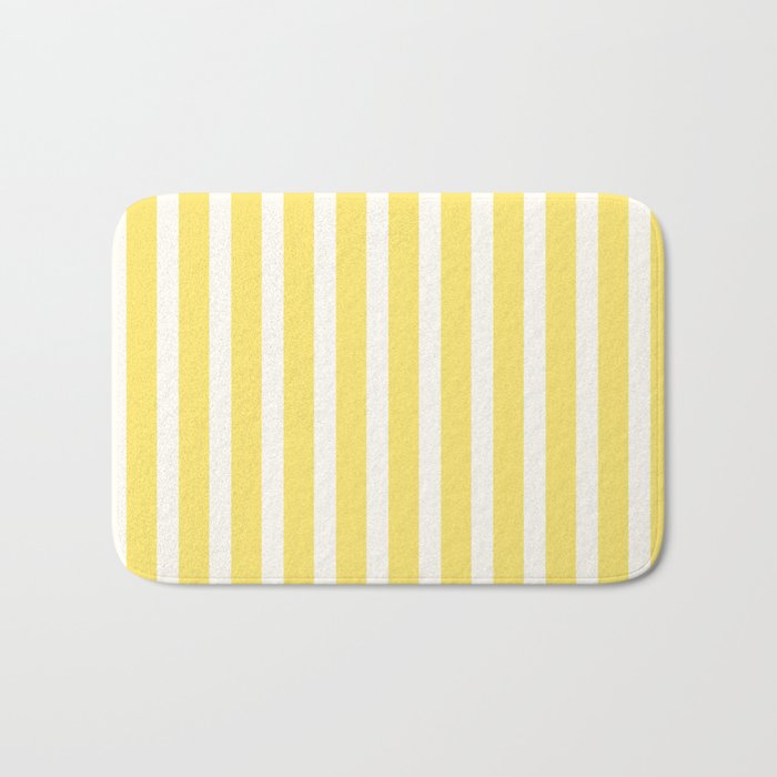 Sunshine Yellow Simple Stripe Bath Mat Gallery Image 1