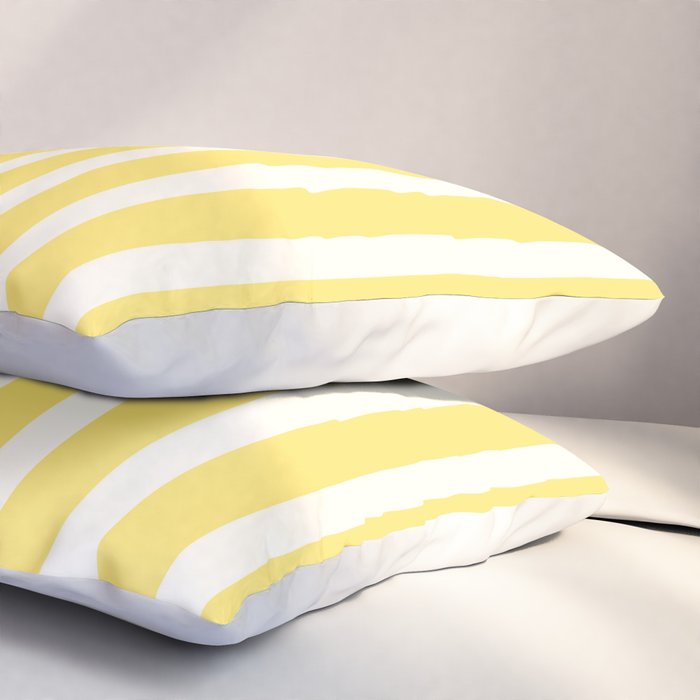 Sunshine Yellow Simple Stripe Pillow Sham Gallery Image 3