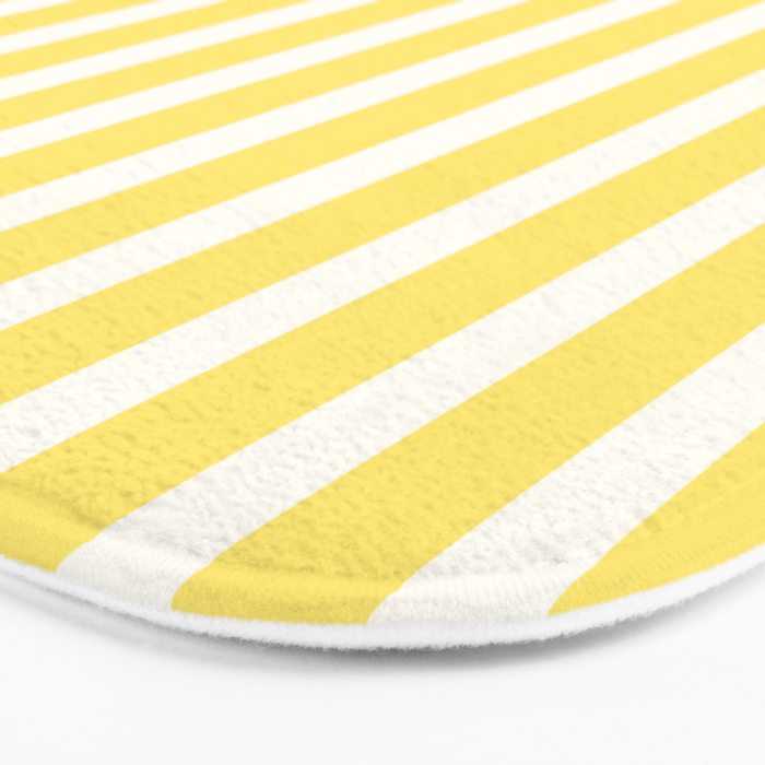 Sunshine Yellow Simple Stripe Bath Mat Gallery Image 3
