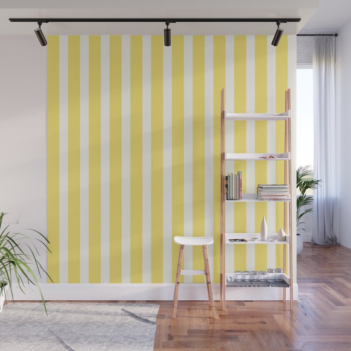 Sunshine Yellow Simple Stripe Wall Mural Gallery Image 1