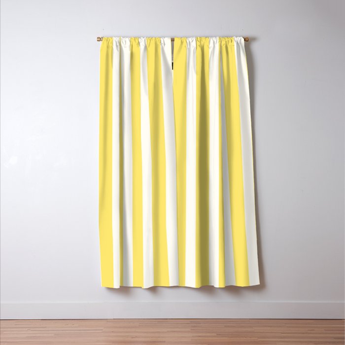 Sunshine Yellow Simple Stripe Window Curtain Gallery Image 3