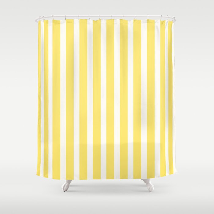 Sunshine Yellow Simple Stripe Shower Curtain Gallery Image 1