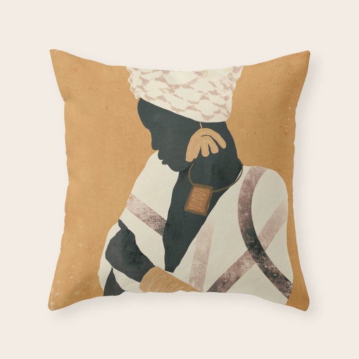 African Woman Throw Pillow Gallery Image 6