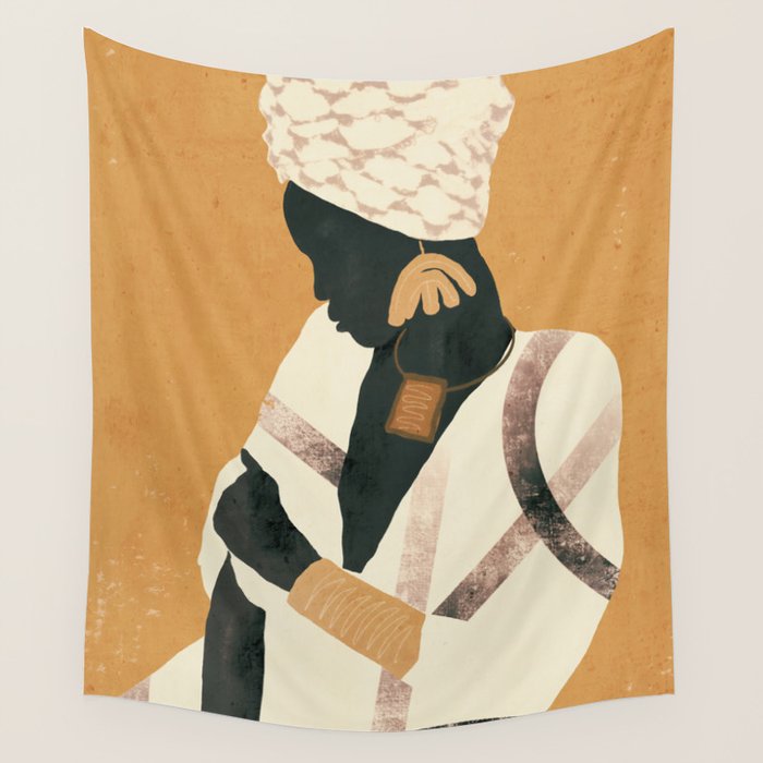 African Woman Wall Tapestry Gallery Image 1