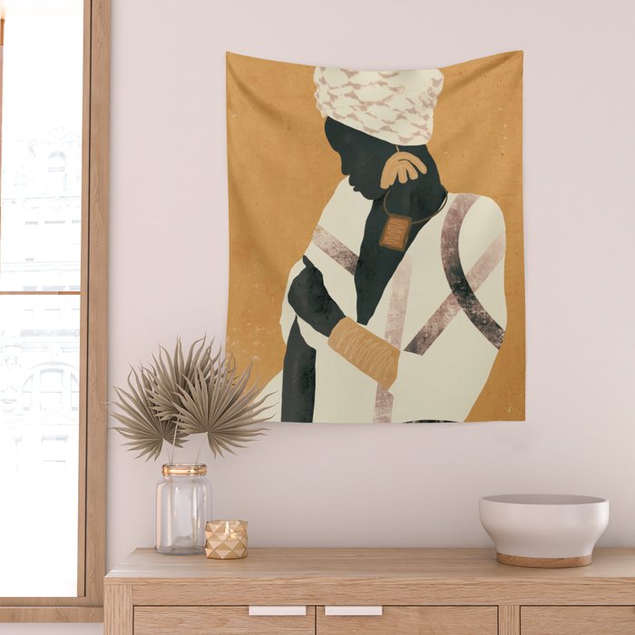 African Woman Wall Tapestry Gallery Image 2