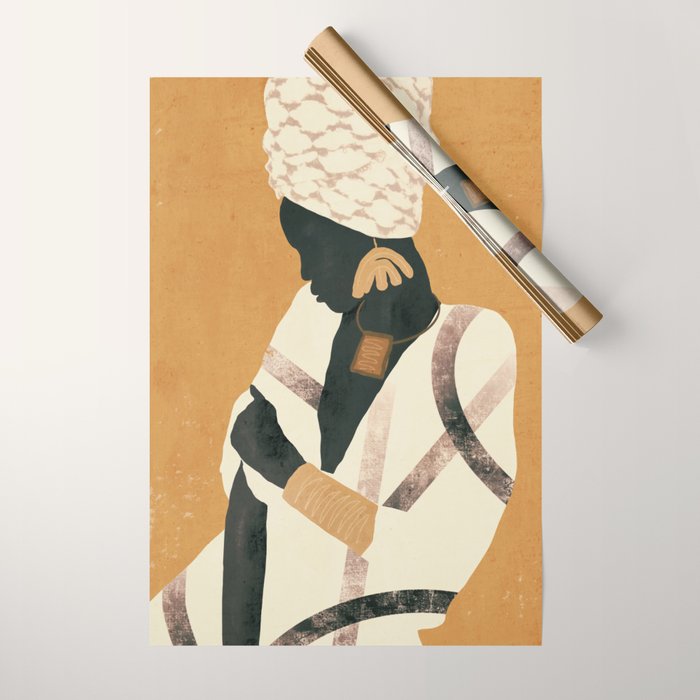 African Woman Wrapping Paper Gallery Image 1