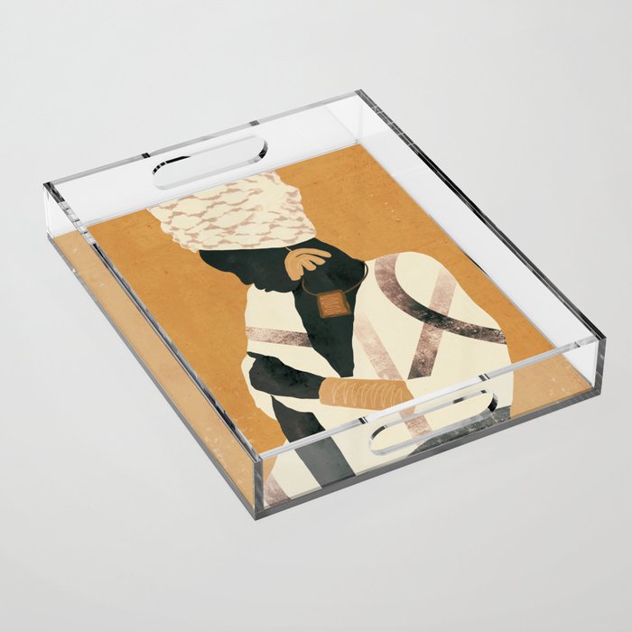 African Woman Acrylic Tray Gallery Image 1