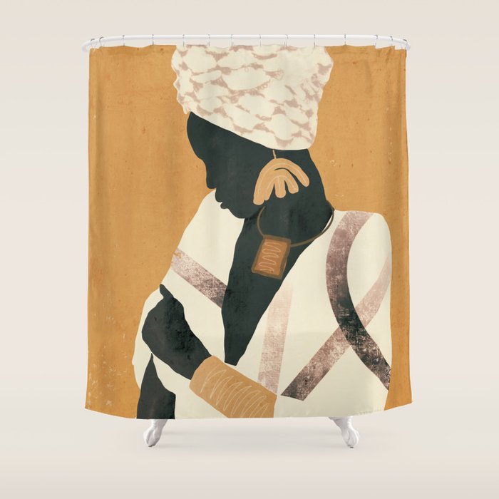 African Woman Shower Curtain Gallery Image 1