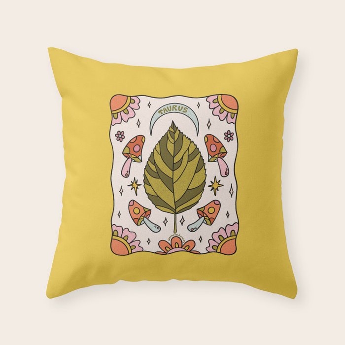 Taurus Leaf Throw Pillow Gallery Image 6