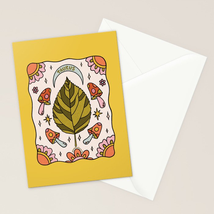 Taurus Leaf Stationery Card Gallery Image 2
