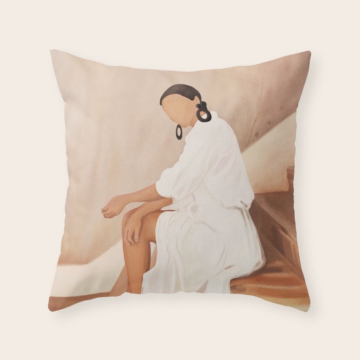 Lady in Waiting Throw Pillow Gallery Image 1