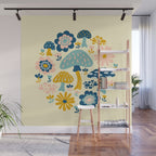 Magical Woodland Floral With Mushrooms Wall Mural Gallery Image 1