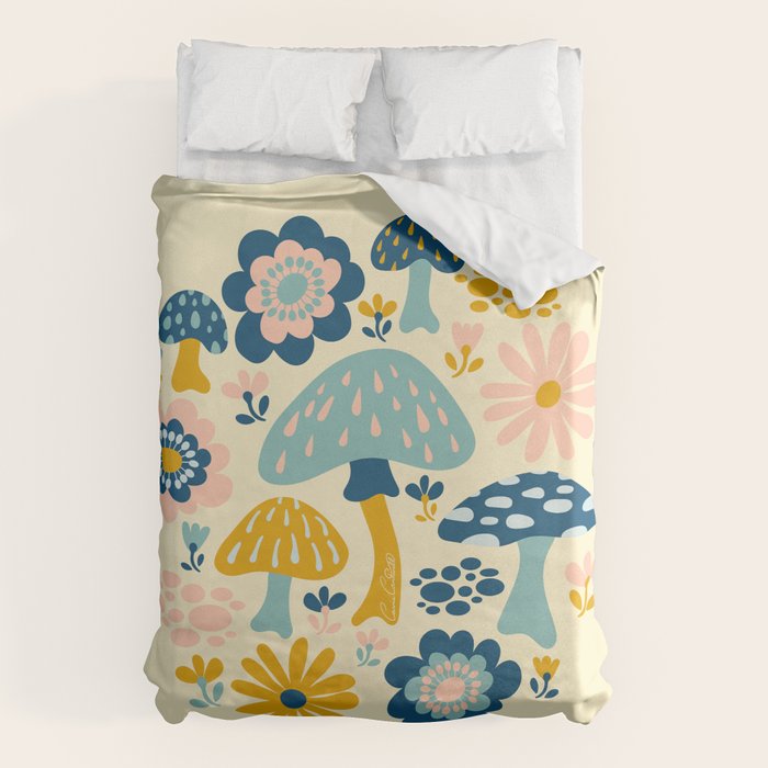 Magical Woodland Floral With Mushrooms Duvet Cover Gallery Image 6