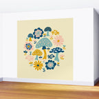 Magical Woodland Floral With Mushrooms Wall Mural Gallery Image 2