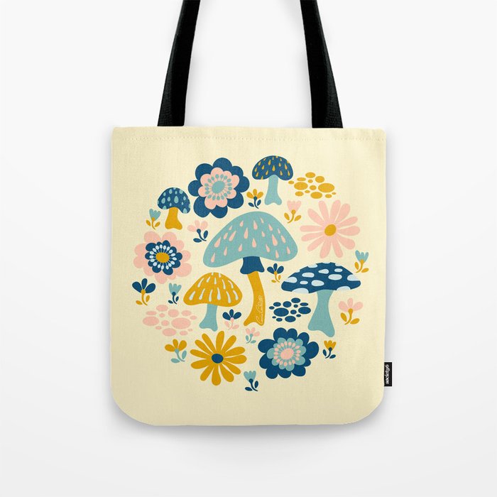 Magical Woodland Floral With Mushrooms Tote Bag Gallery Image 1