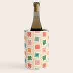Vintage flower postage stamp pattern Wine Chiller Gallery Image 1