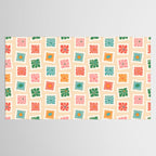 Vintage flower postage stamp pattern Tablecloth Gallery Image 2