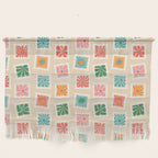 Vintage flower postage stamp pattern Wall Hanging Gallery Image 1