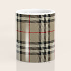 Luxury Beige Tartan Plaid Pattern Coffee Mug Gallery Image 4