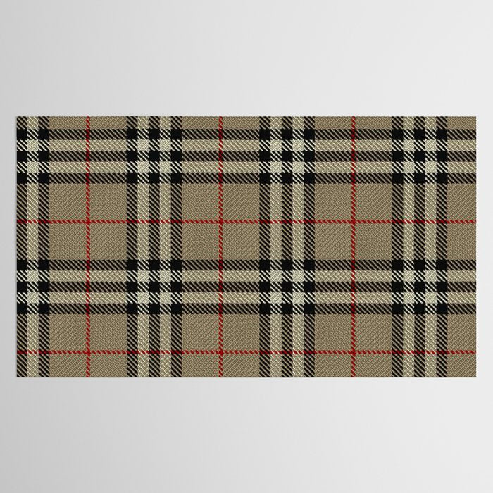 Luxury Beige Tartan Plaid Pattern Tablecloth Gallery Image 2