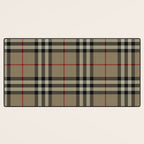 Luxury Beige Tartan Plaid Pattern Desk Mat Gallery Image 3