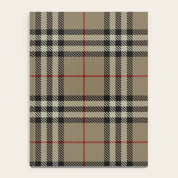 Luxury Beige Tartan Plaid Pattern Notebook Gallery Image 4