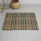 Luxury Beige Tartan Plaid Pattern Rug Gallery Image 1